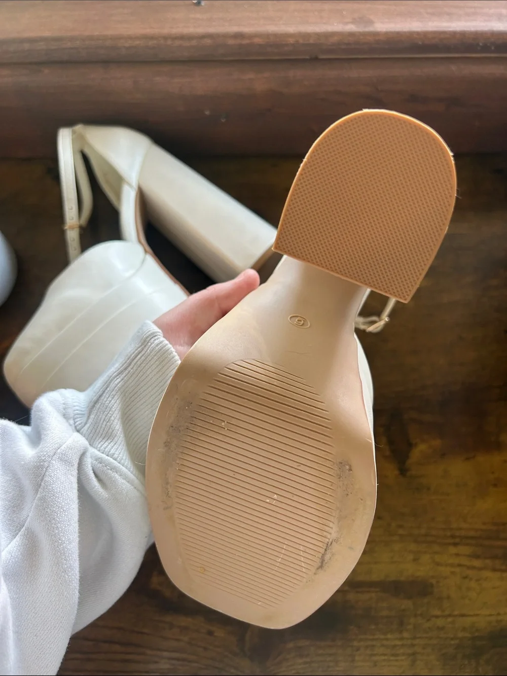 Dream Pairs Ivory Platform Ankle-Strap Heels